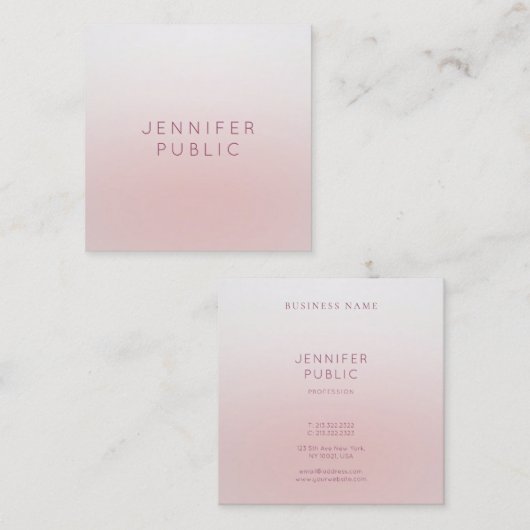 Elegant Professional Sjabloon Modern minimalistisc Vierkante Visitekaartje (Voorkant / Achterkant)