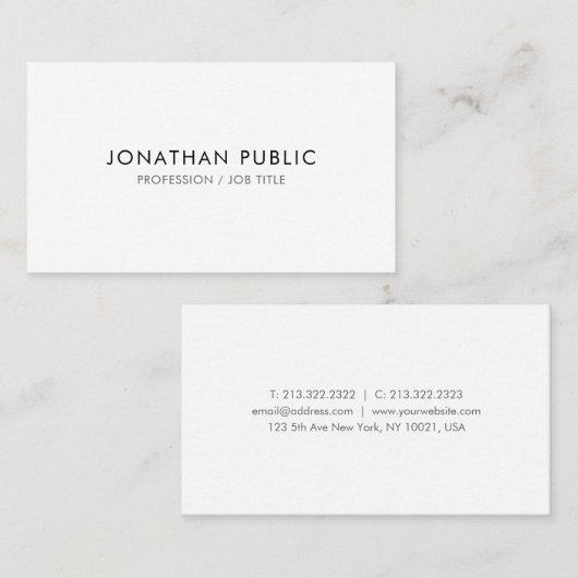Elegant Professional Sjabloon Modern minimalistisc Visitekaartje (Voorkant / Achterkant)