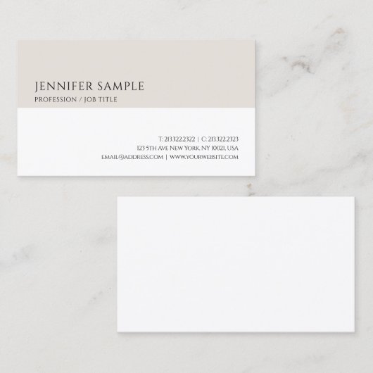 Elegant Professional Sjabloon Modern minimalistisc Visitekaartje (Voorkant / Achterkant)