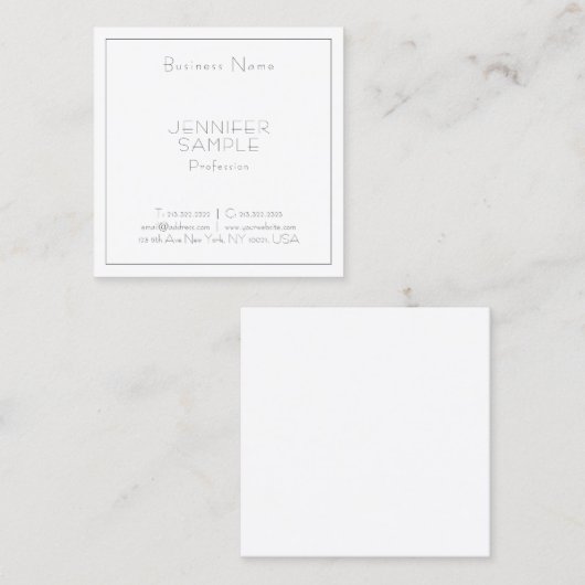 Elegant Professional Square Luxury Moderne Sjabloo Vierkante Visitekaartje (Voorkant / Achterkant)