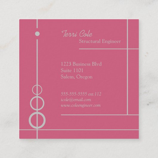 Elegant Professional Square Visitekaartje (Achterkant)