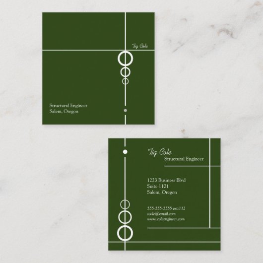 Elegant Professional Square Visitekaartje (Voorkant / Achterkant)