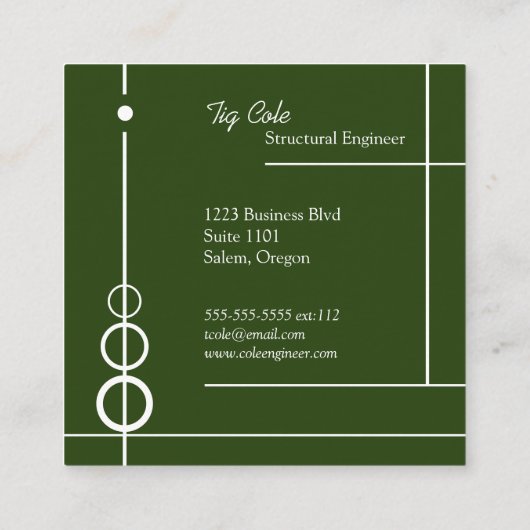 Elegant Professional Square Visitekaartje (Achterkant)