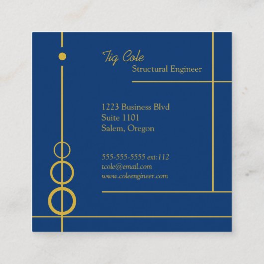 Elegant Professional Square Visitekaartje (Achterkant)