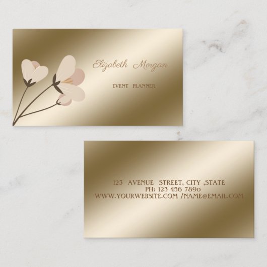 Elegant Professional Stijlvol Modern, Floral Visitekaartje (Voorkant / Achterkant)