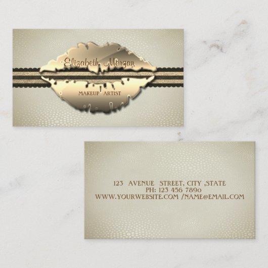 Elegant Professional Stijlvol Modern, Lips Visitekaartje (Voorkant / Achterkant)