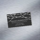 Elegant Professional String Lights Black Magnetisch Visitekaartje (Voorbeeld)