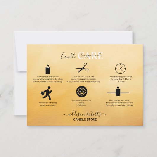Elegant Professional Terracotta Candle Care Bedankkaart (Voorkant)