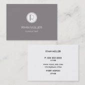 Elegant Professional Titanium en Monogram Visitekaartje (Voorkant / Achterkant)