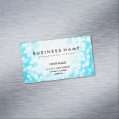 Elegant Professional Turquoise Glitter Lights Visitekaartje Magneet (Voorbeeld)