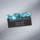 Elegant Professional Turquoise Sparkle Lights Visitekaartje Magneet (Voorbeeld)