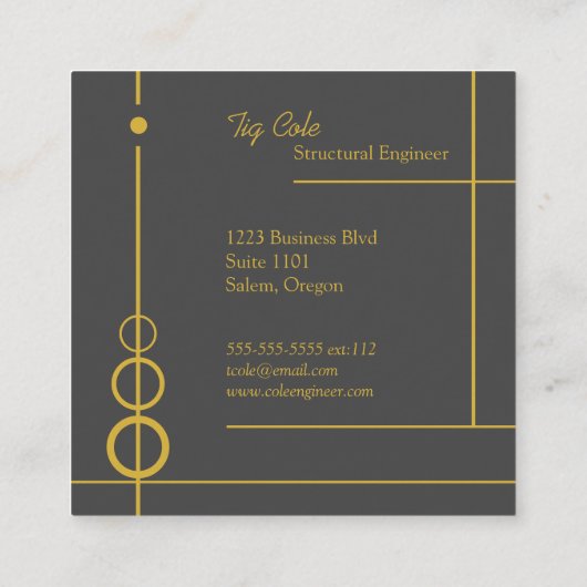 Elegant Professional Vierkante Visitekaartje (Achterkant)