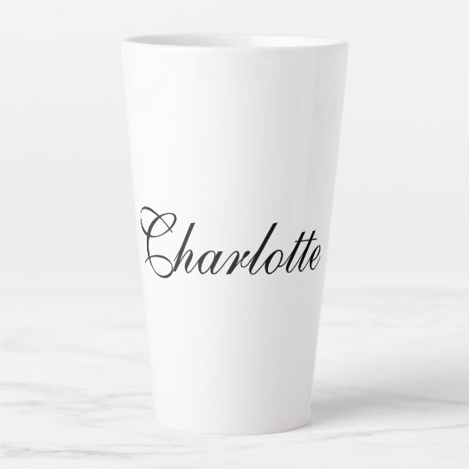 Elegant Professional Voeg een naam in zwart wit to Latte Mok (Voorkant)