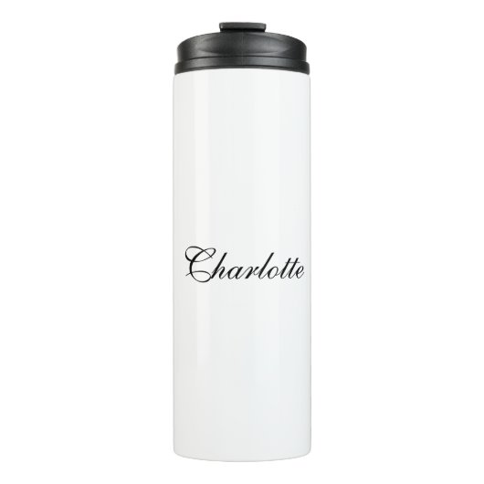 Elegant Professional Voeg een naam in zwart wit to Thermosbeker (Voorkant)
