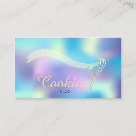 Elegant Professional, Whisk, Koken, Holografisch Visitekaartje (Voorkant)