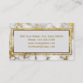 Elegant Professional White en Gold Marble Visitekaartje (Achterkant)