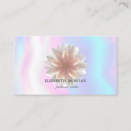 Elegant Professional White Lotus, holografisch Visitekaartje (Voorkant)