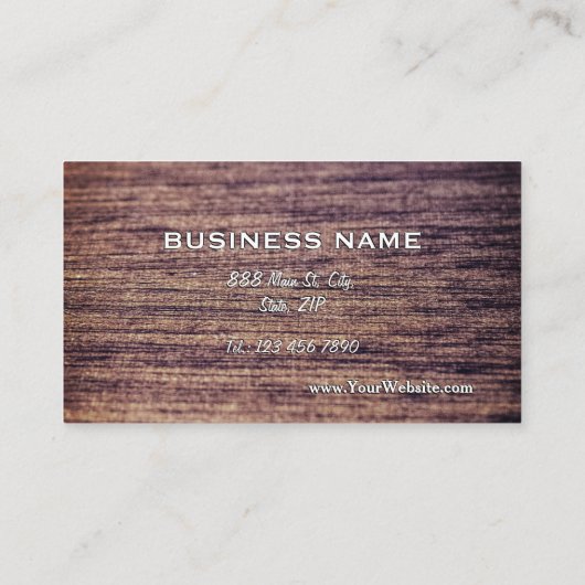 Elegant & Professional Wood Finish Visitekaartje (Achterkant)