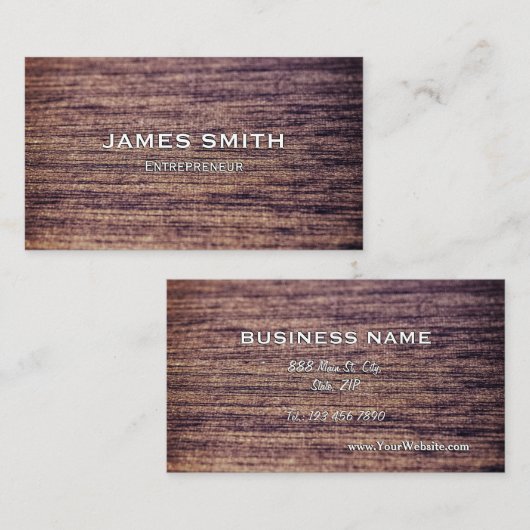 Elegant & Professional Wood Finish Visitekaartje (Voorkant / Achterkant)