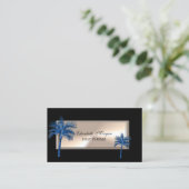 Elegant Professional, zwart, glitter Palm Tree Visitekaartje (Staand voorkant)