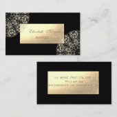 Elegant Professional, zwart, gouden kant Visitekaartje (Voorkant / Achterkant)