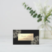 Elegant Professional, zwart, gouden kant Visitekaartje (Staand voorkant)