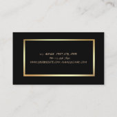 Elegant Professional, zwart, Lijst, palmboom Visitekaartje (Achterkant)