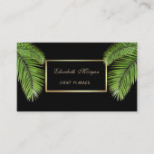 Elegant Professional, zwart, Lijst, palmboom Visitekaartje (Voorkant)