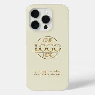 Elegant Professioneel Aangepast Beige Zakelijk Log iPhone 15 Pro Case