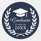 Elegant Professioneel Afstuderen Jaar Envelopzegel Ronde Sticker (Voorkant)