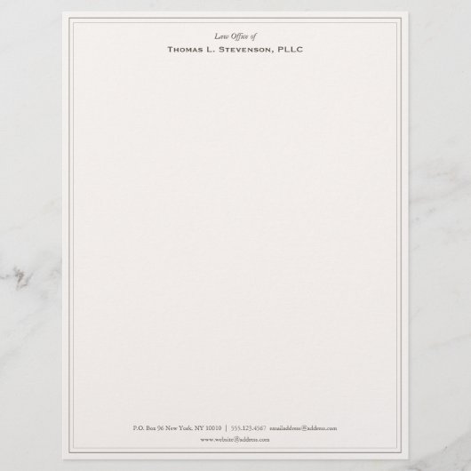 Elegant Professioneel Beige Letterhoofd Briefhoofd (Voorkant)