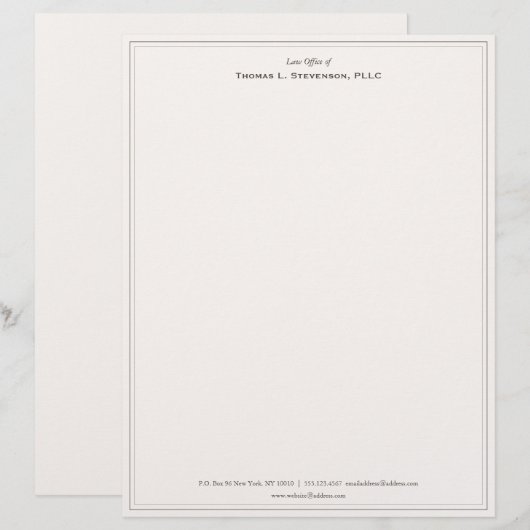 Elegant Professioneel Beige Letterhoofd Briefhoofd (Voorkant / Achterkant)