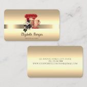 Elegant Professioneel Bloemen Rood Mixer Streep Go Visitekaartje (Voorkant / Achterkant)