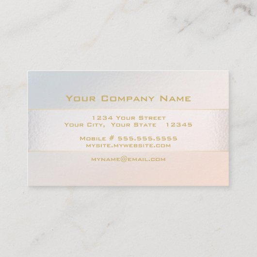 Elegant professioneel blos parelmonogram visitekaartje (Achterkant)