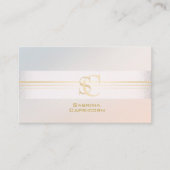 Elegant professioneel blos parelmonogram visitekaartje (Voorkant)