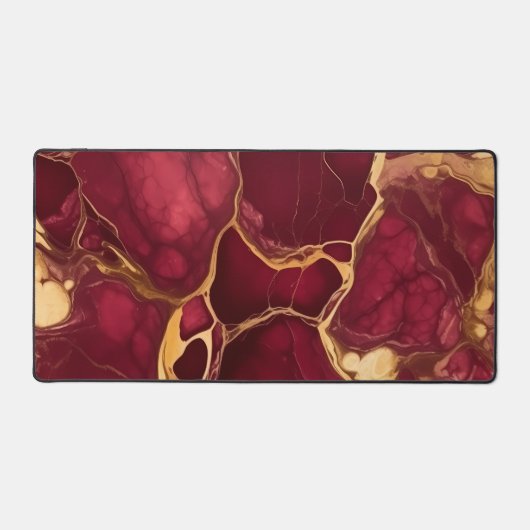 Elegant Professioneel Bourgogne Goud Marmer Bureaumat (Voorkant)