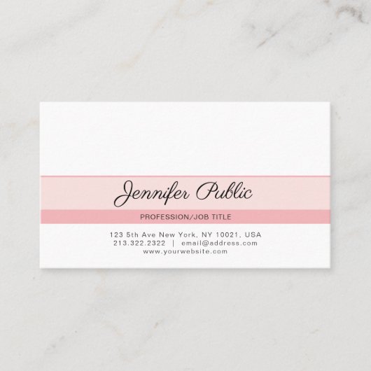 Elegant professioneel creatief design roze modern visitekaartje (Voorkant)