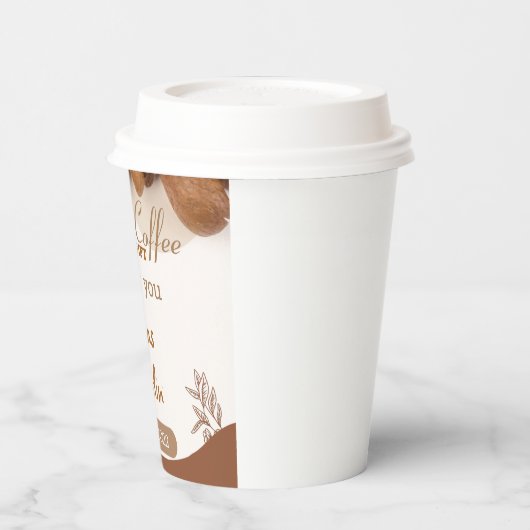 Elegant professioneel design koffie voor bruiloft papieren bekers (Links)