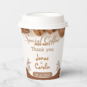 Elegant professioneel design koffie voor bruiloft papieren bekers (Voorkant)