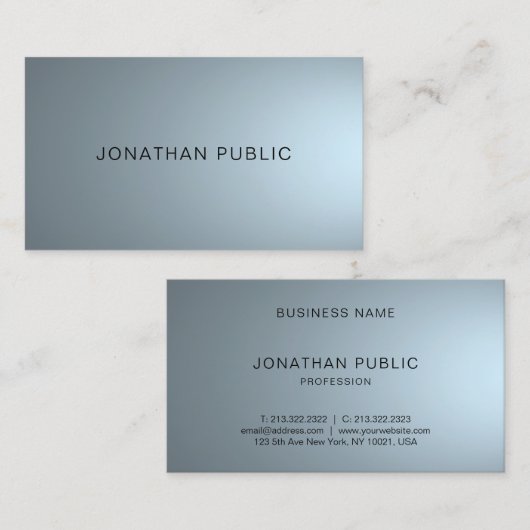 Elegant professioneel design Trendy Modern Plain Visitekaartje (Voorkant / Achterkant)