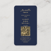 Elegant Professioneel Donker Marine Modern Monogra Visitekaartje (Achterkant)