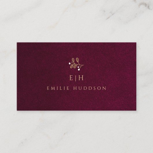Elegant Professioneel Eenvoudig Bourgogne Visitekaartje (Voorkant)