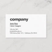 Elegant Professioneel Eenvoudig Minimalist Visitekaartje (Achterkant)