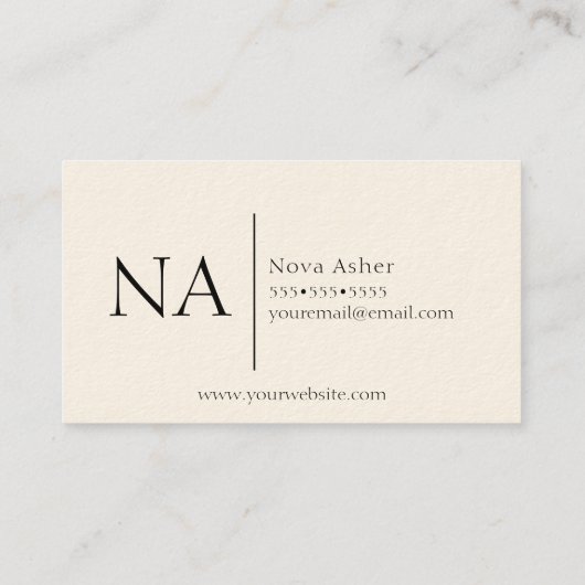 Elegant professioneel eenvoudig minimalistisch mon visitekaartje (Achterkant)