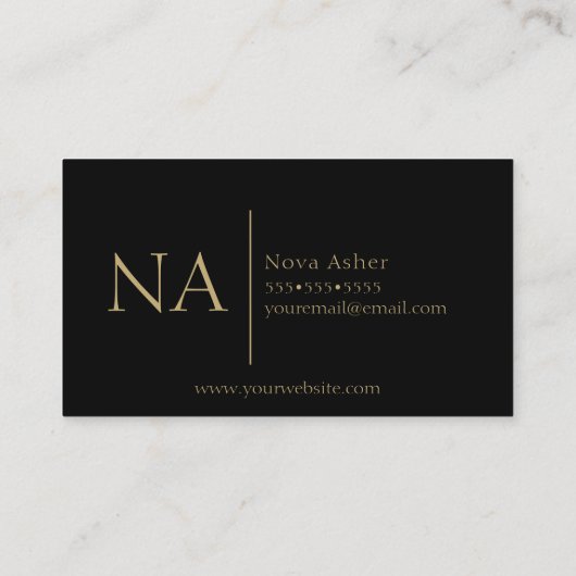 Elegant professioneel eenvoudig minimalistisch mon visitekaartje (Achterkant)