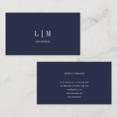 Elegant Professioneel Eenvoudig Monogram Marine Visitekaartje (Voorkant / Achterkant)