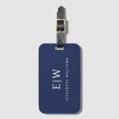 Elegant Professioneel Eenvoudig Monogram Minimalis Bagagelabel (Voorkant (verticaal))