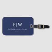 Elegant Professioneel Eenvoudig Monogram Minimalis Bagagelabel (Voorkant (horizontaal))