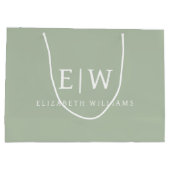 Elegant Professioneel Eenvoudig Monogram Minimalis Groot Cadeauzakje (Achterkant)