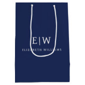 Elegant Professioneel Eenvoudig Monogram Minimalis Medium Cadeauzakje (Achterkant)
